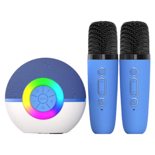Portable Karaoke Microphone Machine Mini Bluetooth Speaker with 2 Wireless Mics Blue Kemu |Fashion Home Kitchen Beauty