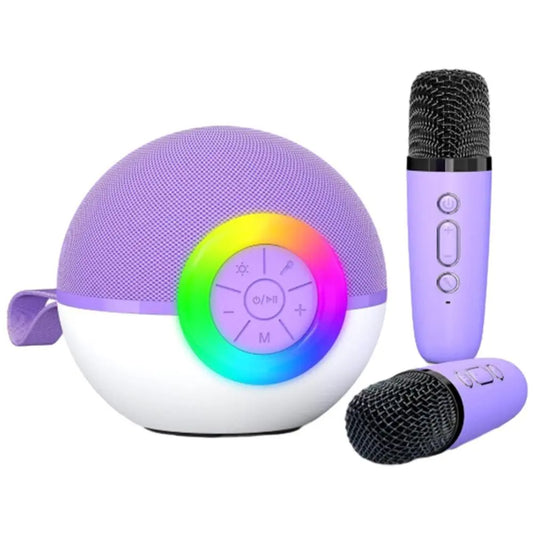 Portable Karaoke Microphone Machine Mini Bluetooth Speaker with 2 Wireless Mics Purple Kemu |Fashion Home Kitchen Beauty
