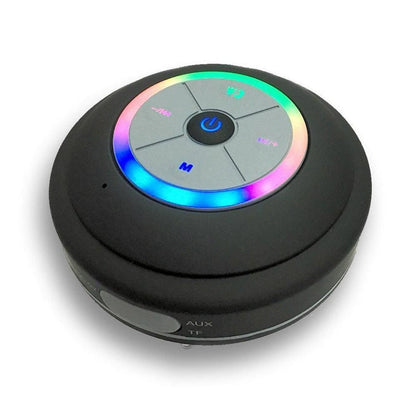 LED Bluetooth Portable Speaker with Suction Cup for Shower and Travel Black Kemu |Fashion Home Kitchen Beauty