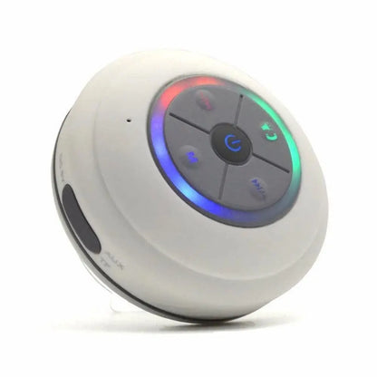 LED Bluetooth Portable Speaker with Suction Cup for Shower and Travel White Kemu |Fashion Home Kitchen Beauty