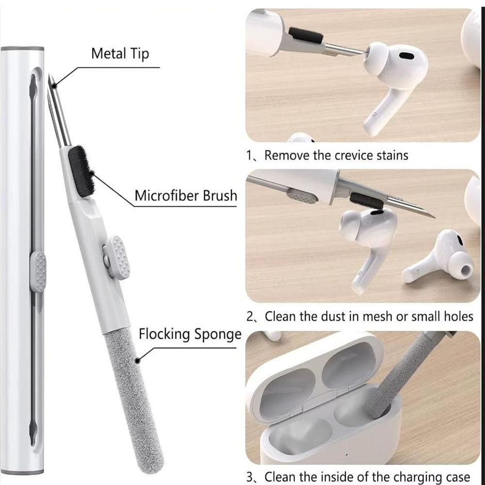 Compatible with Apple Airpods 4 Silicone Full Case Keychain and Cleaner Kit White Kemu |Fashion Home Kitchen Beauty