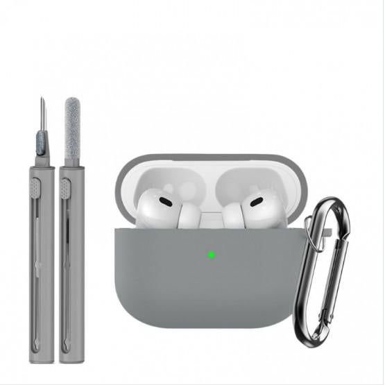 Compatible with Apple Airpods 4 Silicone Full Case Keychain and Cleaner Kit White Kemu |Fashion Home Kitchen Beauty