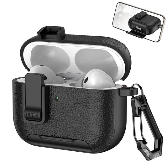 Protective Case Compatible With AirPods Pro 3 Shockproof Cover with Keychain Hook Black