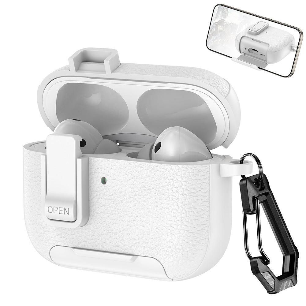 Protective Case Compatible With AirPods Pro 3 Shockproof Cover with Keychain Hook Black