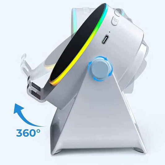 4 in 1 Wireless Induction Speaker Bluetooth Speaker with 360 Adjustable Phone Holder - White Kemu |Fashion Home Kitchen Beauty