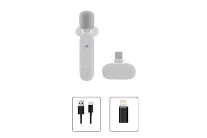 2.4G Wireless Lavalier Microphone Plug and Play Mic for Android iPhone iPad Vlog Live Stream White Kemu |Fashion Home Kitchen Beauty