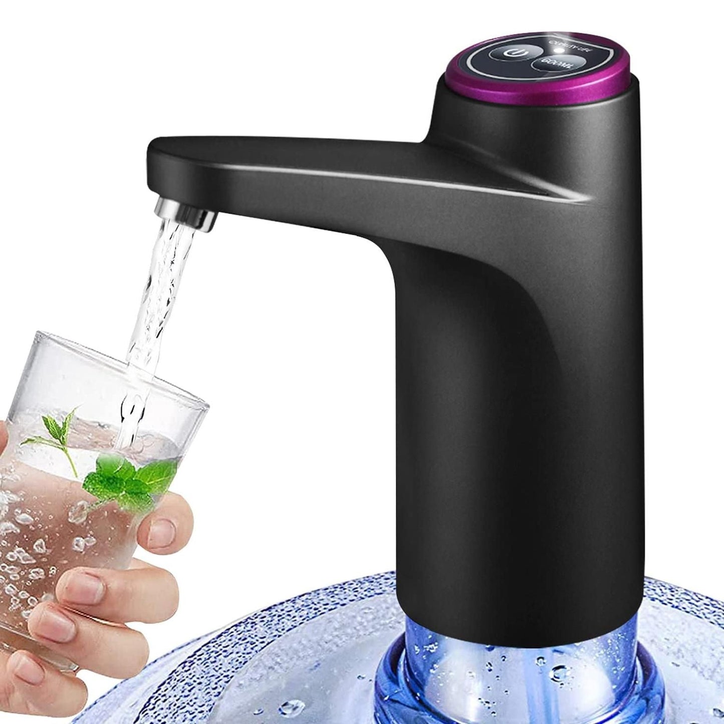 Electric Water Dispenser Pump Automatic Water Bottle Pump for Universal Bottle Black Kemu |Fashion Home Kitchen Beauty