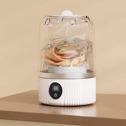 Mini Portable Washing Machine Rechargeable Small Clothes Washer for Travel Use White