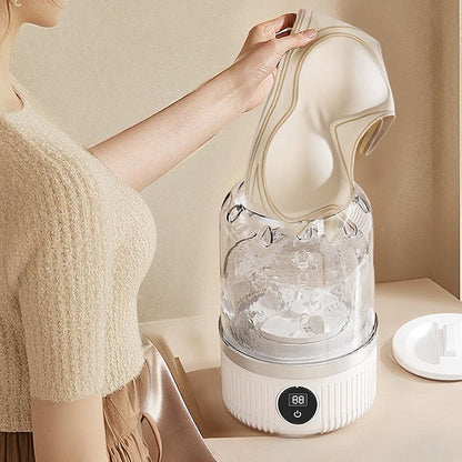 Mini Portable Washing Machine Rechargeable Small Clothes Washer for Travel Use White