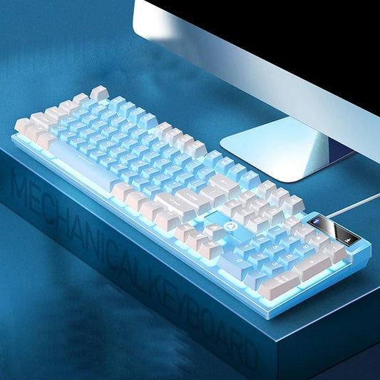 104 Keys Gaming Keyboard Wired Backlit Keyboard Blue Kemu |Fashion Home Kitchen Beauty