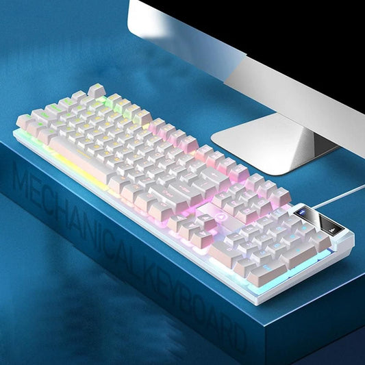 104 Keys Gaming Keyboard Wired Backlit Keyboard White Kemu |Fashion Home Kitchen Beauty