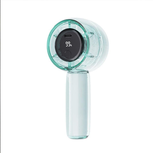 Mini Transparent Handheld Fan with LED Color Display and Rechargeable Battery Gray Kemu |Fashion Home Kitchen Beauty