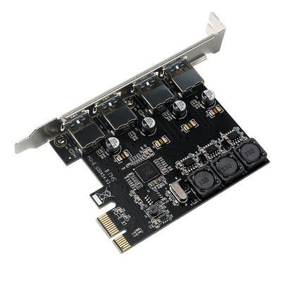 Four Ports USB 3.0 Super Fast 5Gbps PCI-E Expansion Card PCI Express Adapter Converter Card 6A Power Supply Module For Desktop PC