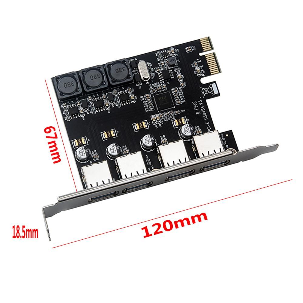 Four Ports USB 3.0 Super Fast 5Gbps PCI-E Expansion Card PCI Express Adapter Converter Card 6A Power Supply Module For Desktop PC