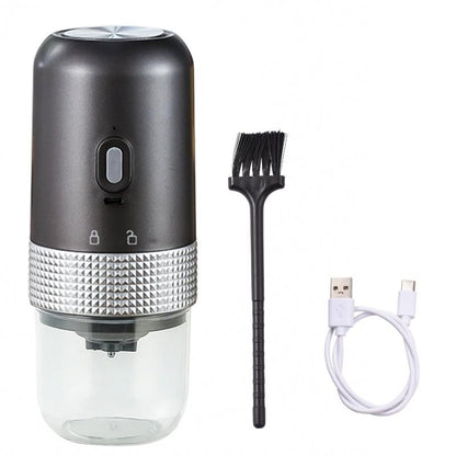 1pc Portable Electric Burr Coffee Grinder Grey 18.8cm 13W USB Rechargeable Kemu |Fashion Home Kitchen Beauty