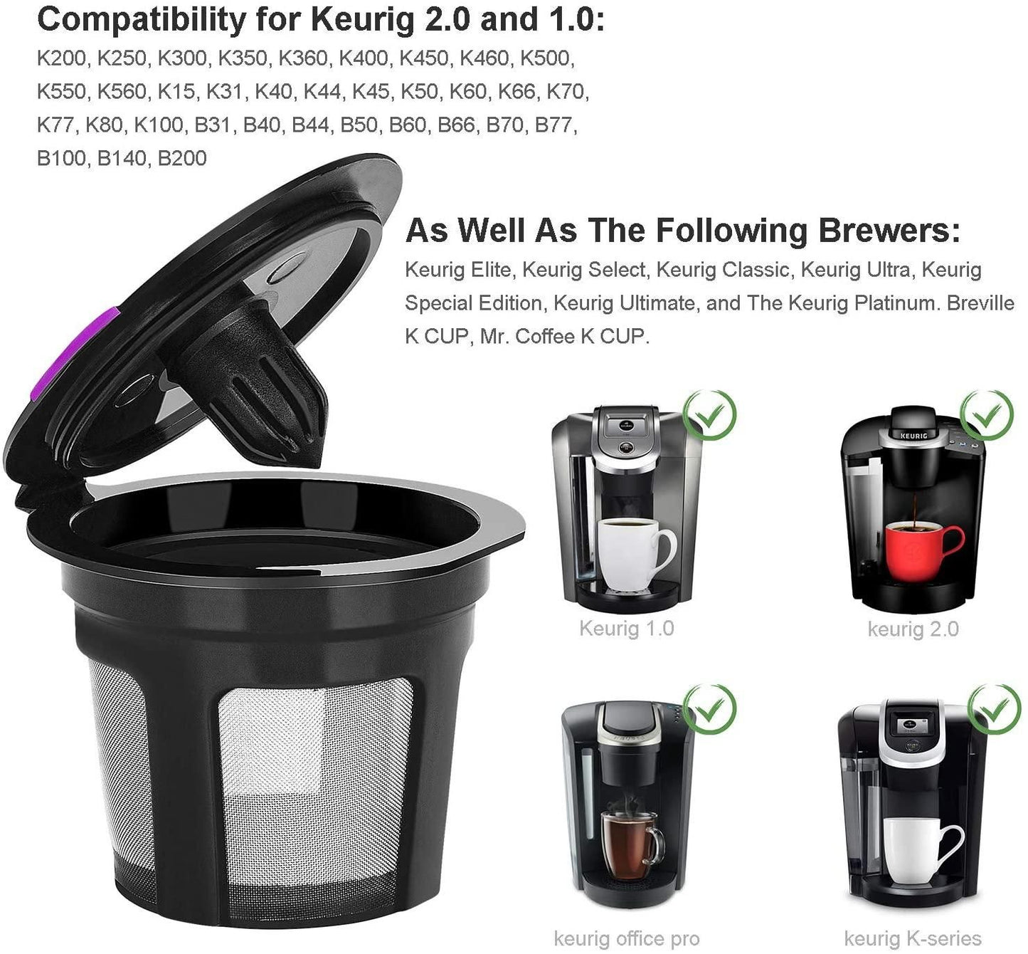 6 Pack Reusable K Cups For Reusable K CUP Coffee Filter Refillable Single