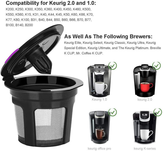 6 Pack Reusable K Cups For Reusable K CUP Coffee Filter Refillable Single Kemu |Fashion Home Kitchen Beauty