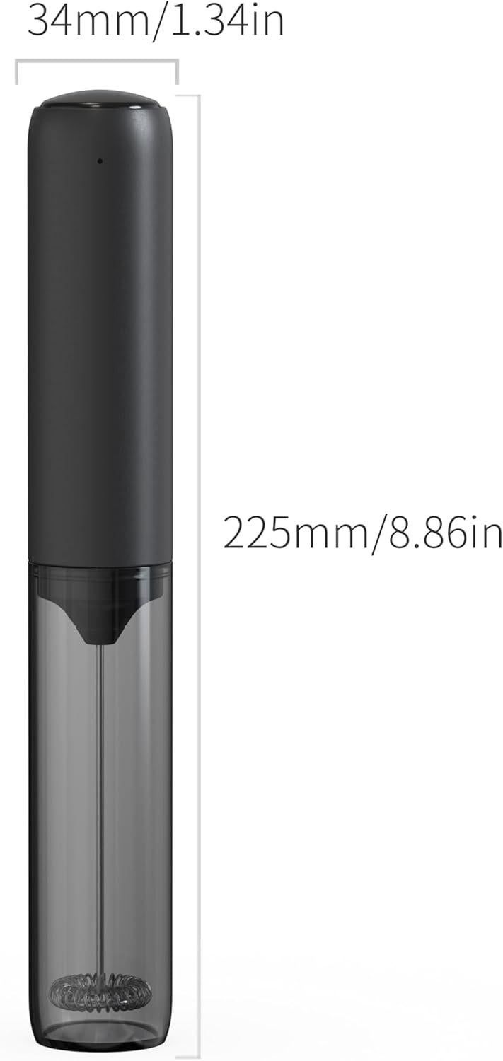 Electric Rechargeable Milk Mixer Handheld Frother USB Charging Black 1pc Kemu |Fashion Home Kitchen Beauty