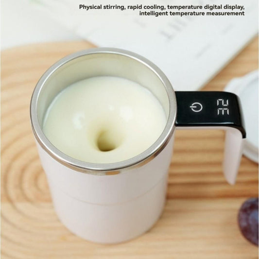 Electric Stirring Cup White 8x13.8cm 380ml with Temperature Display 1pc Kemu |Fashion Home Kitchen Beauty