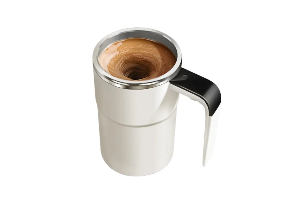 Electric Stirring Cup White 8x13.8cm 380ml with Temperature Display 1pc Kemu |Fashion Home Kitchen Beauty