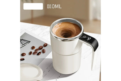 Electric Stirring Cup White 8x13.8cm 380ml with Temperature Display 1pc Kemu |Fashion Home Kitchen Beauty