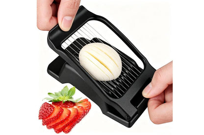 Aluminum Alloy Egg Slicer for Hard Boiled Eggs Strawberry Slicer for Salad-Black - Kemu |Fashion Home Kitchen Beauty
