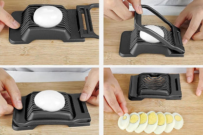 Aluminum Alloy Egg Slicer for Hard Boiled Eggs Strawberry Slicer for Salad-Black - Kemu |Fashion Home Kitchen Beauty