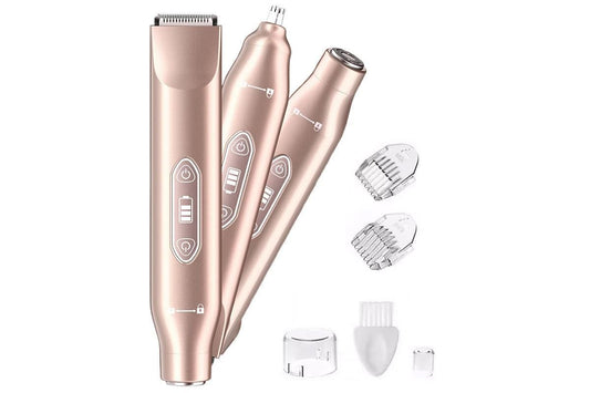 3-in-1 Electric Shaver Nose Hair Trimmer for Face Body Bikini Underarm and Legs - Rose Gold Kemu |Fashion Home Kitchen Beauty