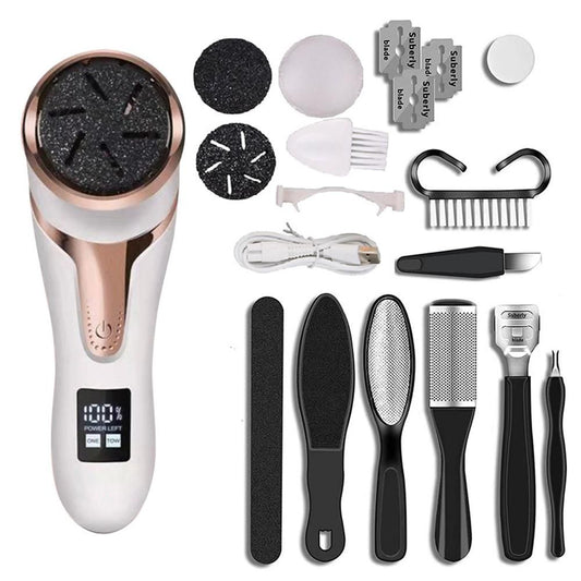 Electric Callus Remover for Feet Water-resistant 2 Speeds Pedicure Kit -White and 12pcs kit Kemu |Fashion Home Kitchen Beauty