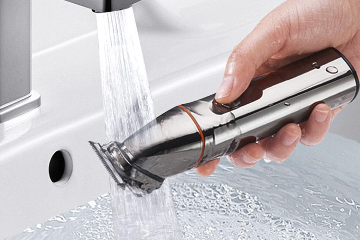 Professional Hair Clippers Trimmer Kit Washable Electric Razor Hair Trimmer For Men-Silver