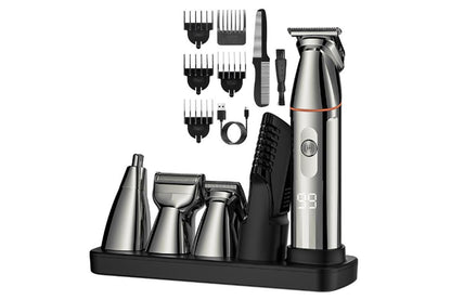 Professional Hair Clippers Trimmer Kit Washable Electric Razor Hair Trimmer For Men-Silver