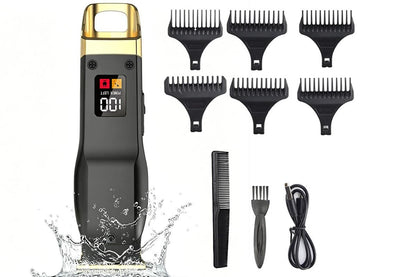 Rechargeable Men Hair Clipper Wet Dry Use for Home Dorm Barber Shop-Gold