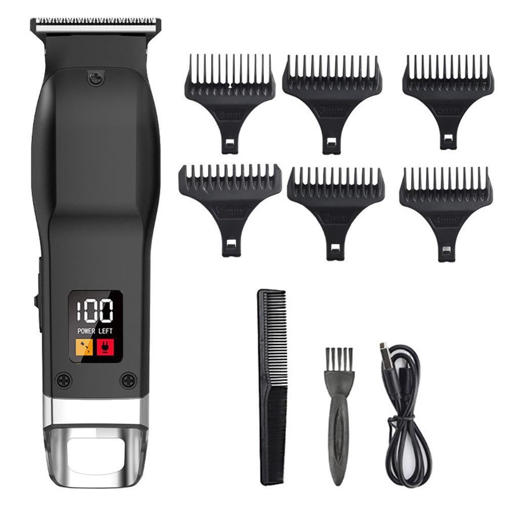 Rechargeable Men Hair Clipper Wet Dry Use for Home Dorm Barber Shop-Grey