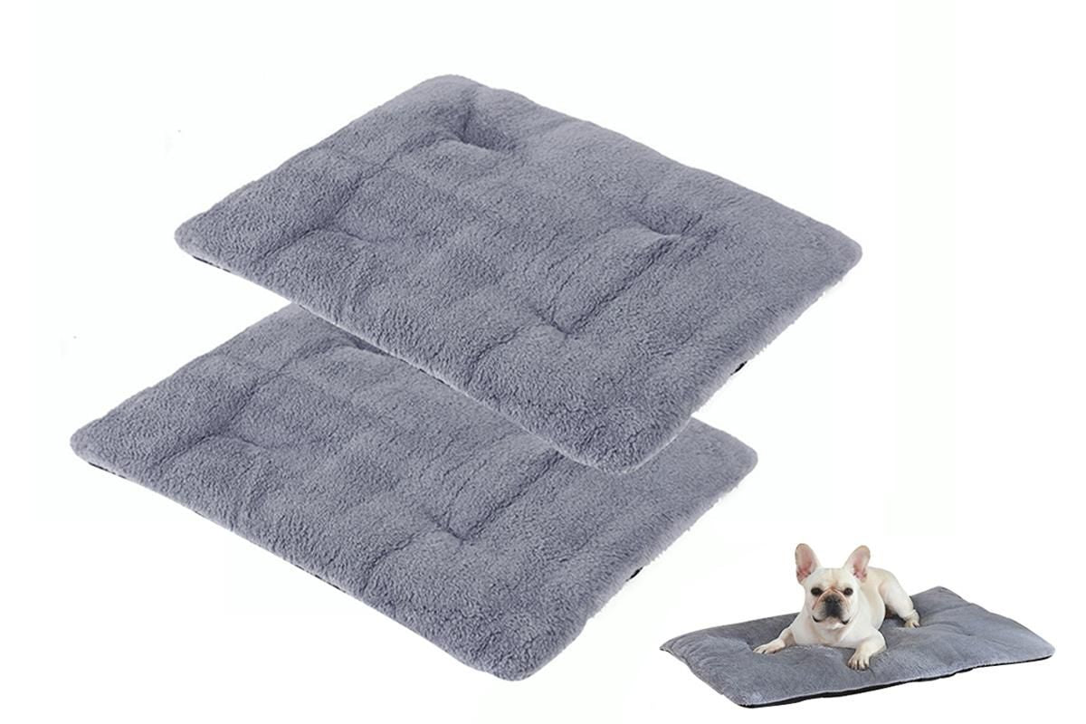 2Pcs Pet Blanket Self-Heating Bed Pad Cat Dog Self-Warming Cushion-Grey M
