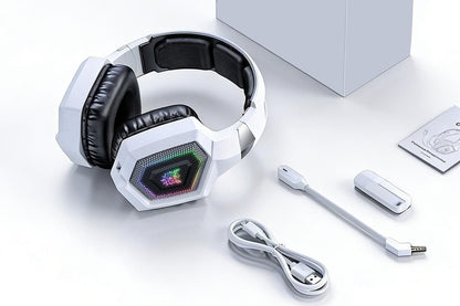 2.4GHz Wireless Gaming Headset with Flip Microphone for PC-White Kemu |Fashion Home Kitchen Beauty
