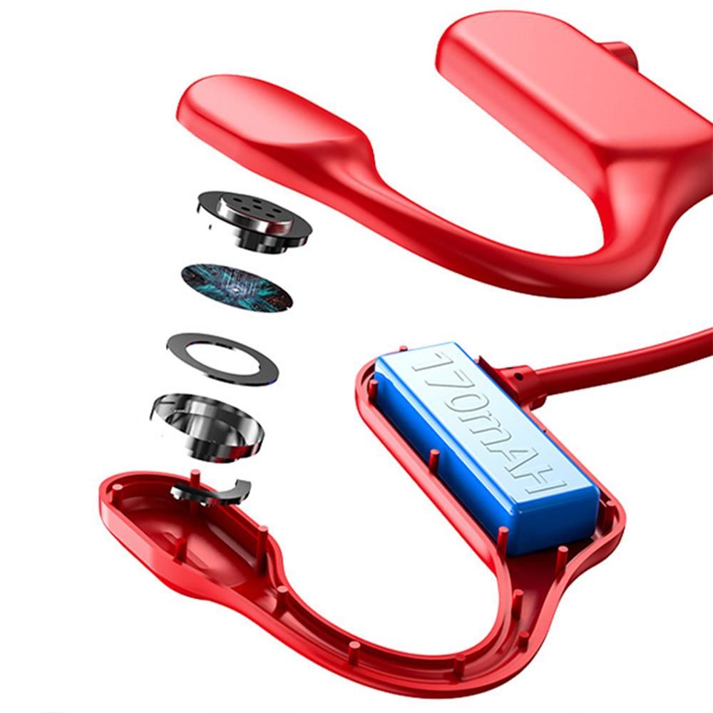 Bone Conduction Headphones Bone Conduction Bluetooth Earphones -Red Kemu |Fashion Home Kitchen Beauty