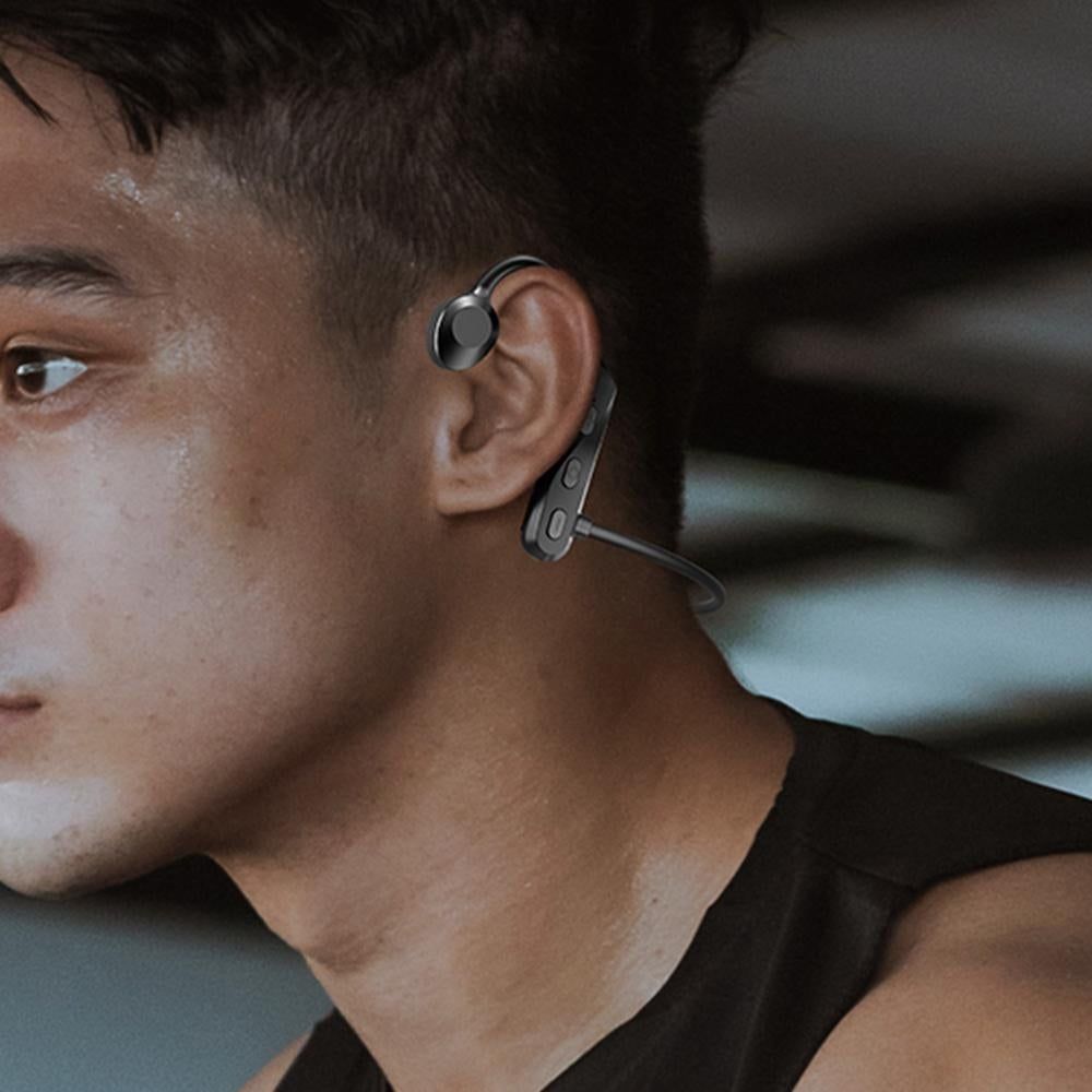 Bone Conduction Headphones Bone Conduction Headphones Wireless Bluetooth 5.0 Sweatproof Sport Earphone -Black Kemu |Fashion Home Kitchen Beauty