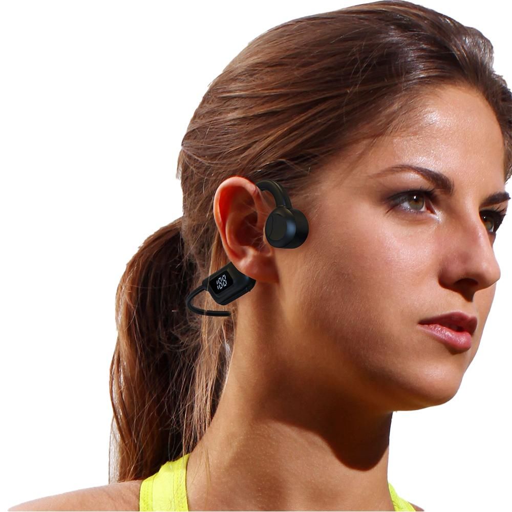 Bone Conduction Headphones Air Conduction Headphones Wireless Bluetooth 5.2 Sweatproof Sport Earphone -Black Kemu |Fashion Home Kitchen Beauty