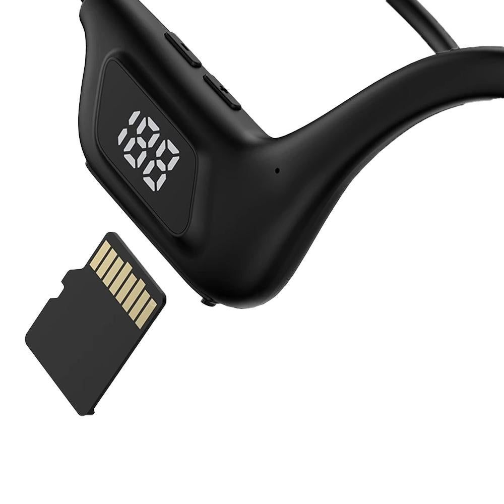 Bone Conduction Headphones Air Conduction Headphones Wireless Bluetooth 5.2 Sweatproof Sport Earphone -Black Kemu |Fashion Home Kitchen Beauty