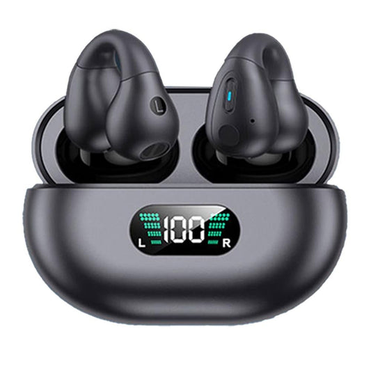 Bone Conduction Headphones Ear Clip On Bone Conduction Wireless Bluetooth 5.3 Earphones Sport Headphones -Black Kemu |Fashion Home Kitchen Beauty