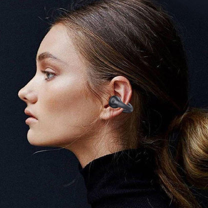 Bone Conduction Headphones Ear Clip On Bone Conduction Wireless Bluetooth 5.3 Earphones Sport Headphones -Black Kemu |Fashion Home Kitchen Beauty