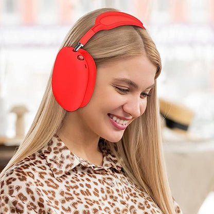 Silicone Case Cover for AirPods Max Headphones Clear Soft Ear Pad Protective Sleeves -Red Kemu |Fashion Home Kitchen Beauty