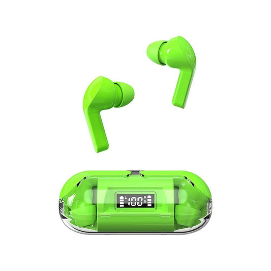 True Wireless Bluetooth Earphones In-ear Transparent Case LED Display Hearing Aid Mini Headphones Earbuds -Green Kemu |Fashion Home Kitchen Beauty