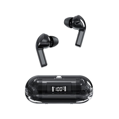 True Wireless Bluetooth Earphones In-ear Transparent Case LED Display Hearing Aid Mini Headphones Earbuds -White