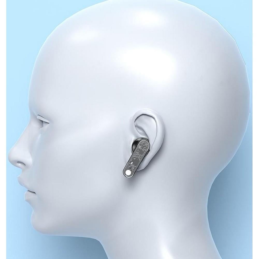TWS Wireless Earphones 5.3 Bluetooth Headset with Mic HD Sound Auriculares Transparent Cute Half in Ear Headphones -Black Kemu |Fashion Home Kitchen Beauty