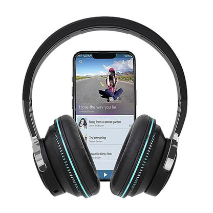 Wireless Bluetooth Headphones Over Ear Foldable Stereo Noise Cancelling Earphone for Travel Home Office -Black Kemu |Fashion Home Kitchen Beauty