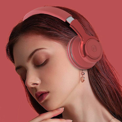 Wireless Bluetooth Headphones Over Ear Foldable Stereo Noise Cancelling Earphone for Travel Home Office -Red Kemu |Fashion Home Kitchen Beauty