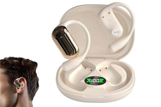 Wireless Earbud Bluetooth Compatible 5.4 Sports Earhook Earphone Earbuds-Khaki Kemu |Fashion Home Kitchen Beauty