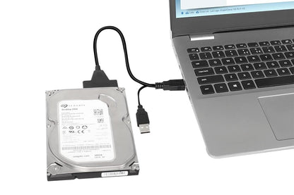 2Pcs USB 3.0 to SATA Hard Drive Adapter Cable External Hard Drive Converter Support for 2.5 inch Hard Drive HDD SSD Dual USB