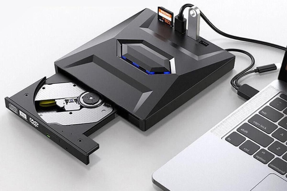 7 in 1 External CD DVD Drive USB3.0 Type-C Writer Burner Player for Laptop Windows